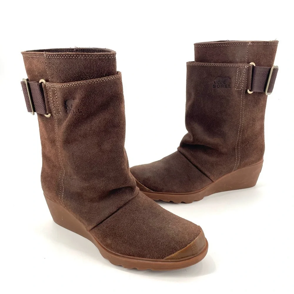 SOREL Toronto Brown Suede Mid Calf Waterproof Winter Casual Wedge Boot